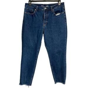 Old Navy O.G. Straight Secret-Slim Pockets High Rise Raw Hem Button Fly Jeans 14